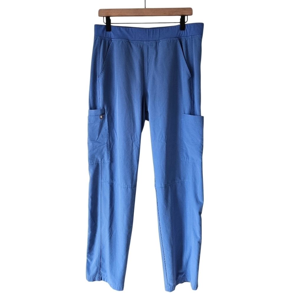 Figs Ocean Blue Axim Pull On Cargo Scrub Pants
